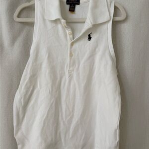 Girls Polo by Ralph Lauren sleeveless polo White sz M (8-10)